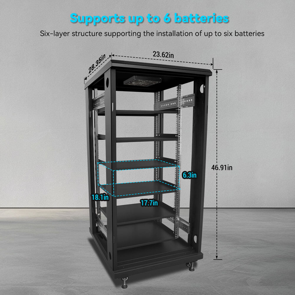 Enclosed Battery Cabinet 6 Slot with Bus Bar for SG48100P/ SGH48100T