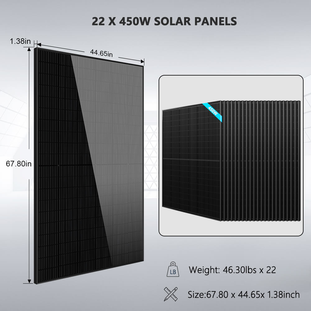 Off Grid Solar Kit 13000W 48VDC 120V/240KWH LiV LifePo4 25.6KWH Lithium Battery 22 X 450 Watts Solar Panels SGR-13K25E