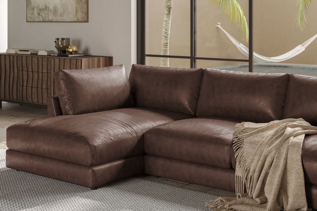 Serena Leather Sectional Sofa