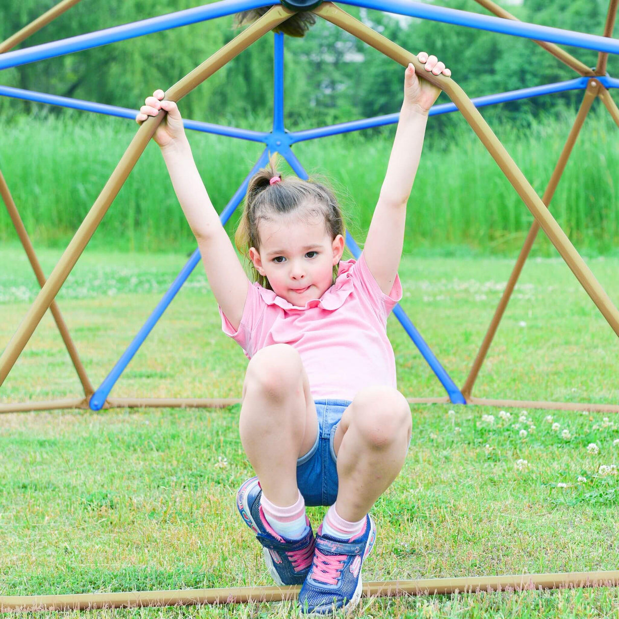 13FT Kids Climbing Jungle Gym Geometric Playground Dome Tower, 1000LBS (SAK83512)