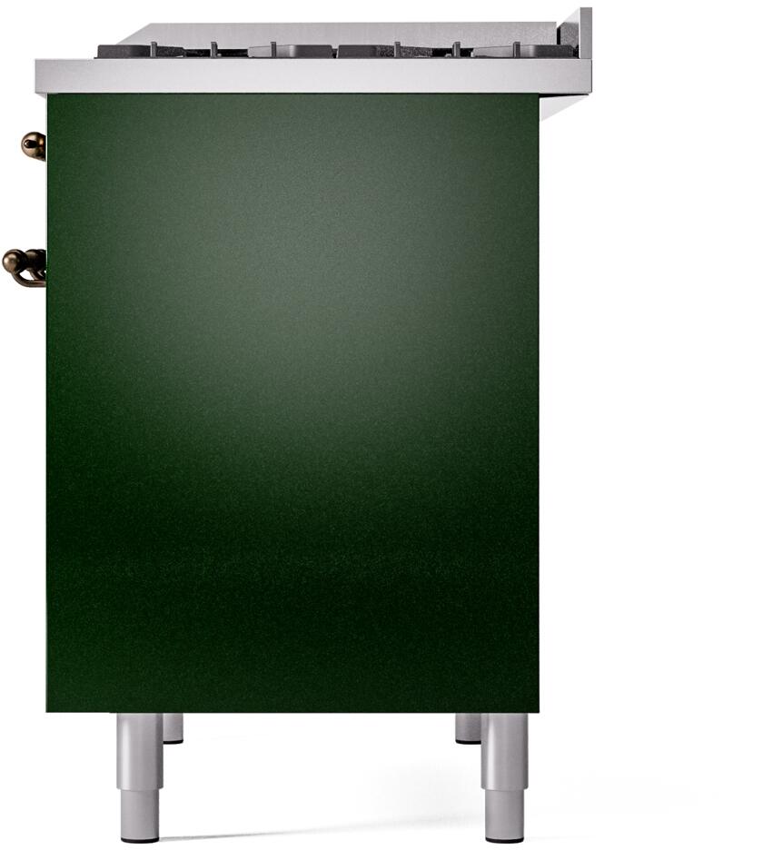 ILVE Nostalgie II 40-Inch Dual Fuel Freestanding Range in Emerald Green with Bronze Trim (UPD40FNMPEGBLP)