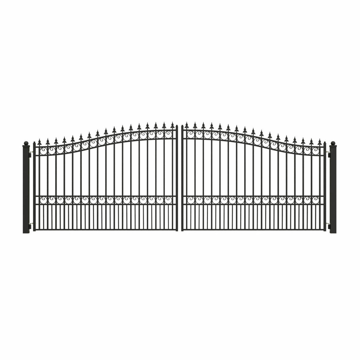 18'x6' Steel Dual Swing Driveway Gate - LONDON Style