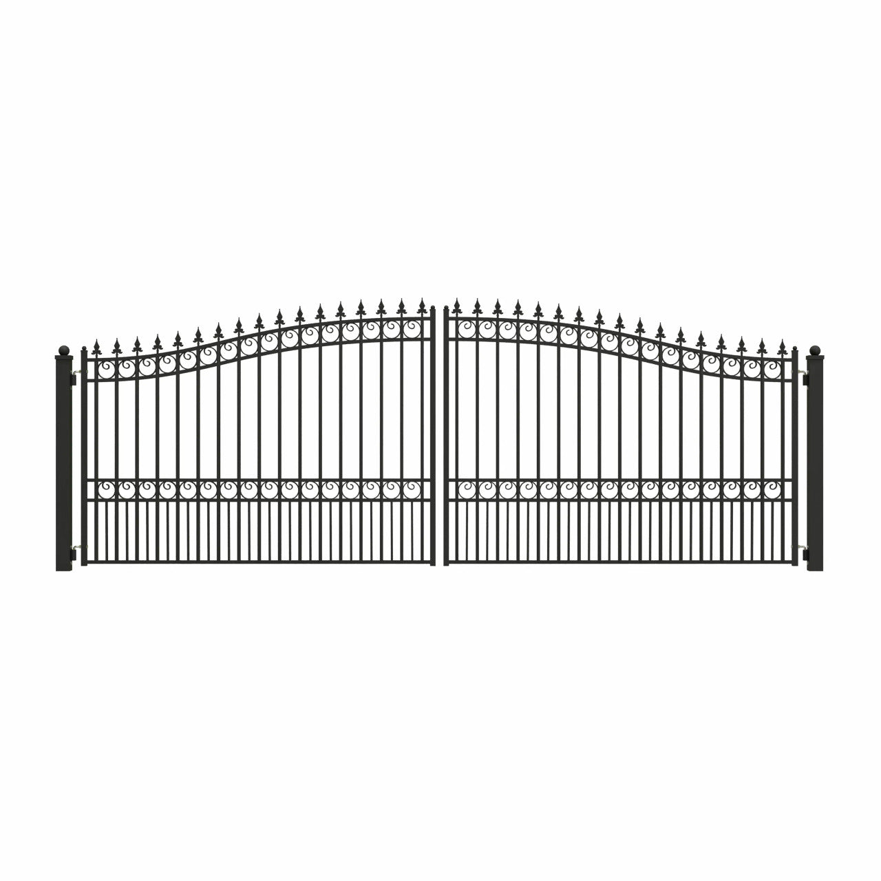 18'x6' Steel Dual Swing Driveway Gate - LONDON Style