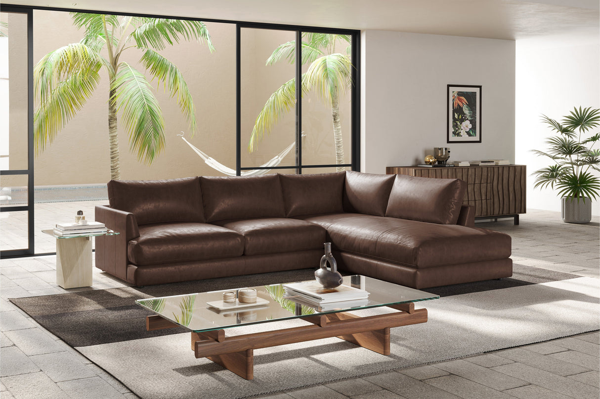 Serena Leather Sectional Sofa