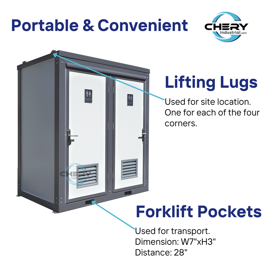 2 Private Toilet Stalls Portable Restroom