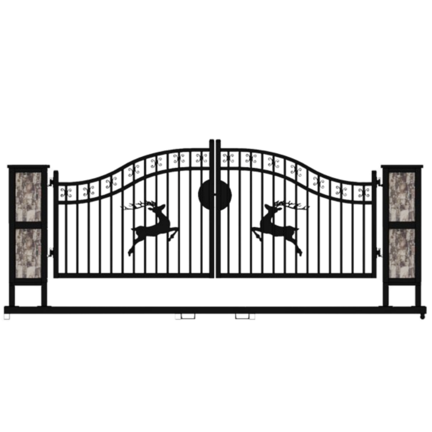 20ft Wrought Steel Garden Driveway Gate with Post