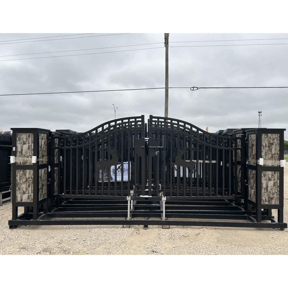 20ft Wrought Steel Garden Driveway Gate with Post