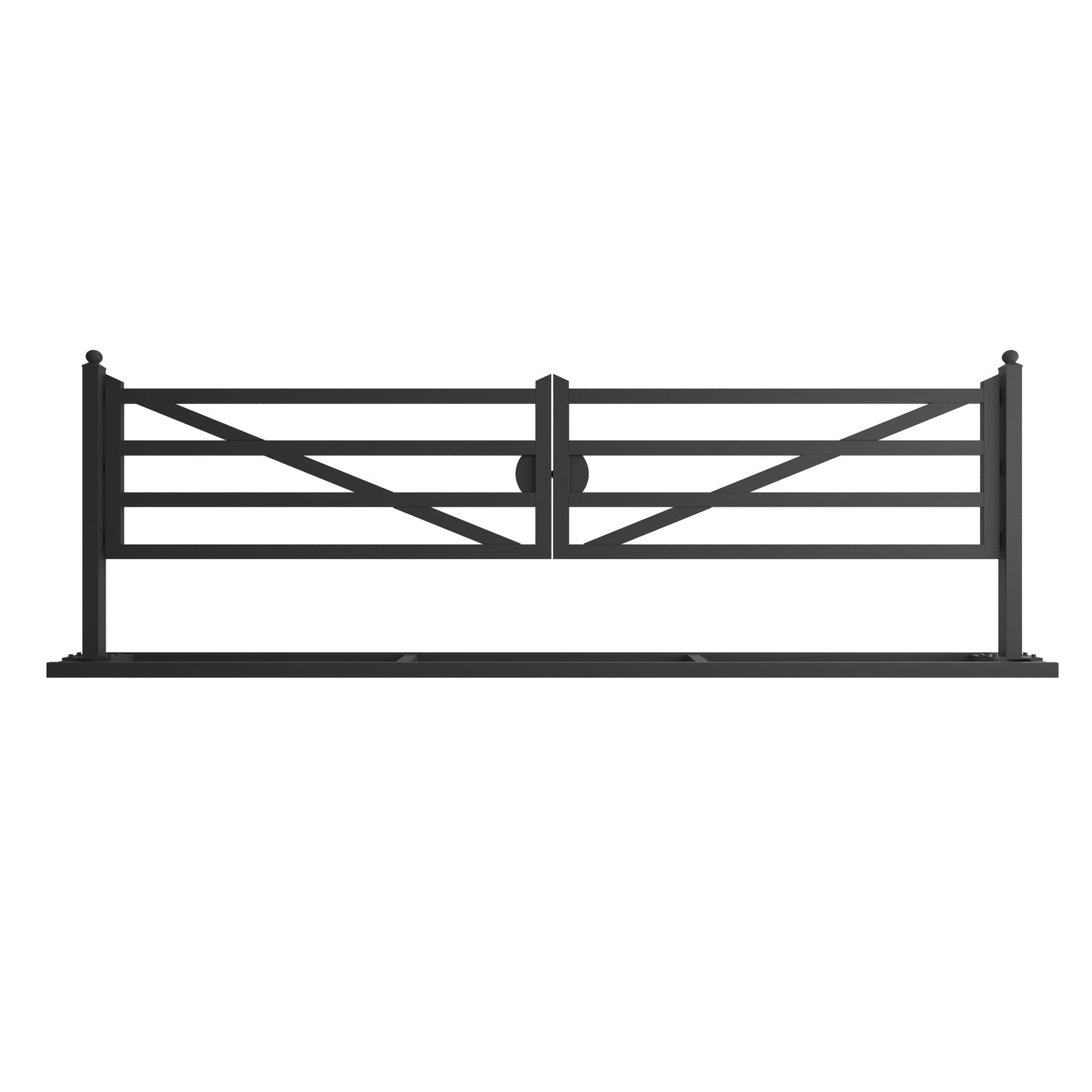 20ft Farm Metal Driveway Gate with Diagonal Tubes