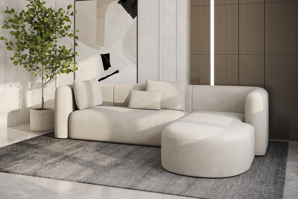 Jordyn Velvet Fabric Sectional Sofa