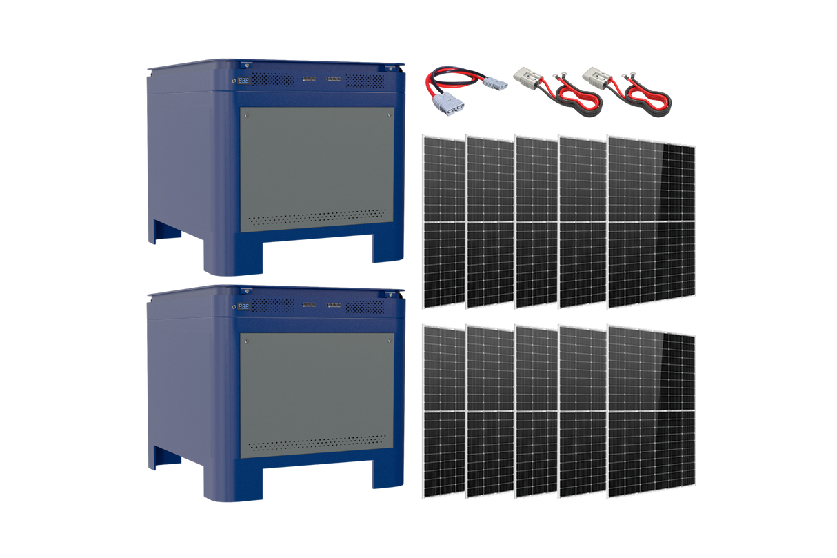 KING KONG 2 48V 124kWh Lithium Battery 2x Kit with 3.3kW Solar Panel