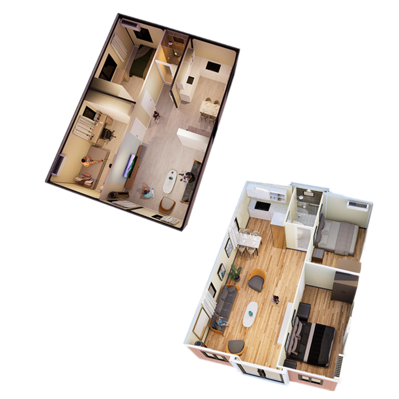 Expandora - 30' Expandable Container Home | 2 Bedroom, Full Bath, Kitchen, Living Room | 600 SF Tiny Home