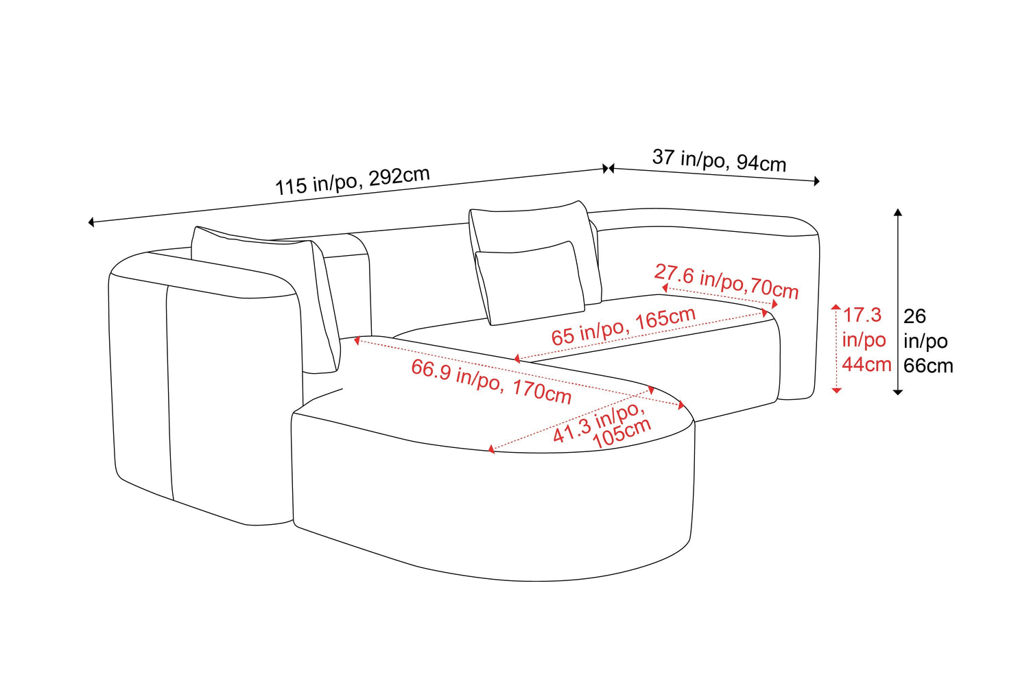 Jordyn Velvet Fabric Sectional Sofa