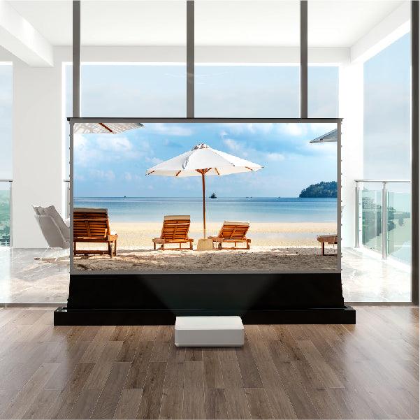 VIVIDSTORM S PRO P Motorized Tension Floor Rising UST ALR Perforated Projector screen– Classic Version Clearance