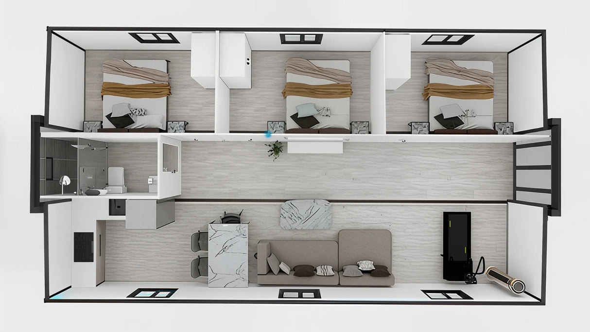 True Tone - 40' Expandable Container Home | 3 Bedroom, Full Bath, Kitchen, Living Room | 790 SF Tiny Home