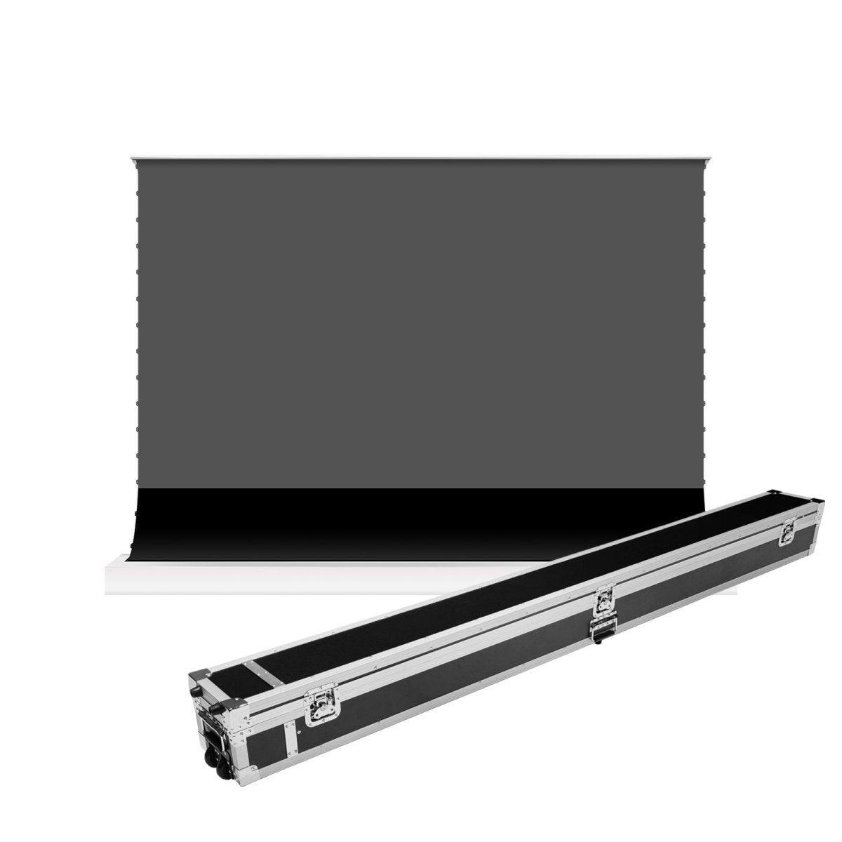 BUNDLE VIVIDSTORM S PRO / S PRO P Motorized Tension Floor Rising UST ALR Projector Screen & Heavy Duty Aluminium Travelling Case