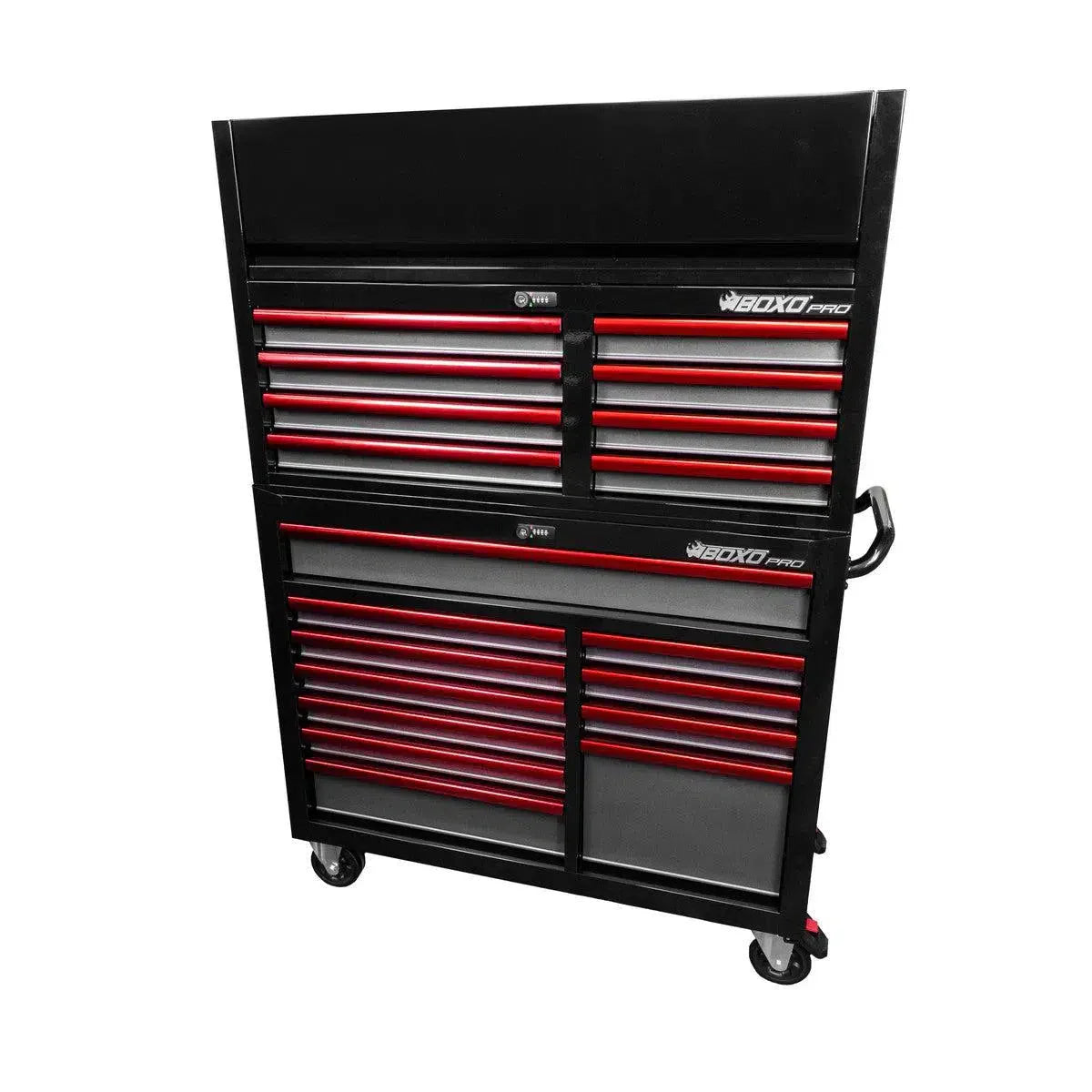 Pro Series | 45" 19-Drawer Rolling Tool Box | Black and Red