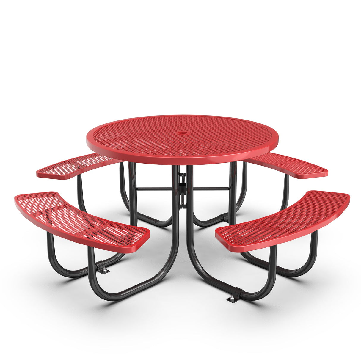 46" Round Picnic Table With Umbrella Hole