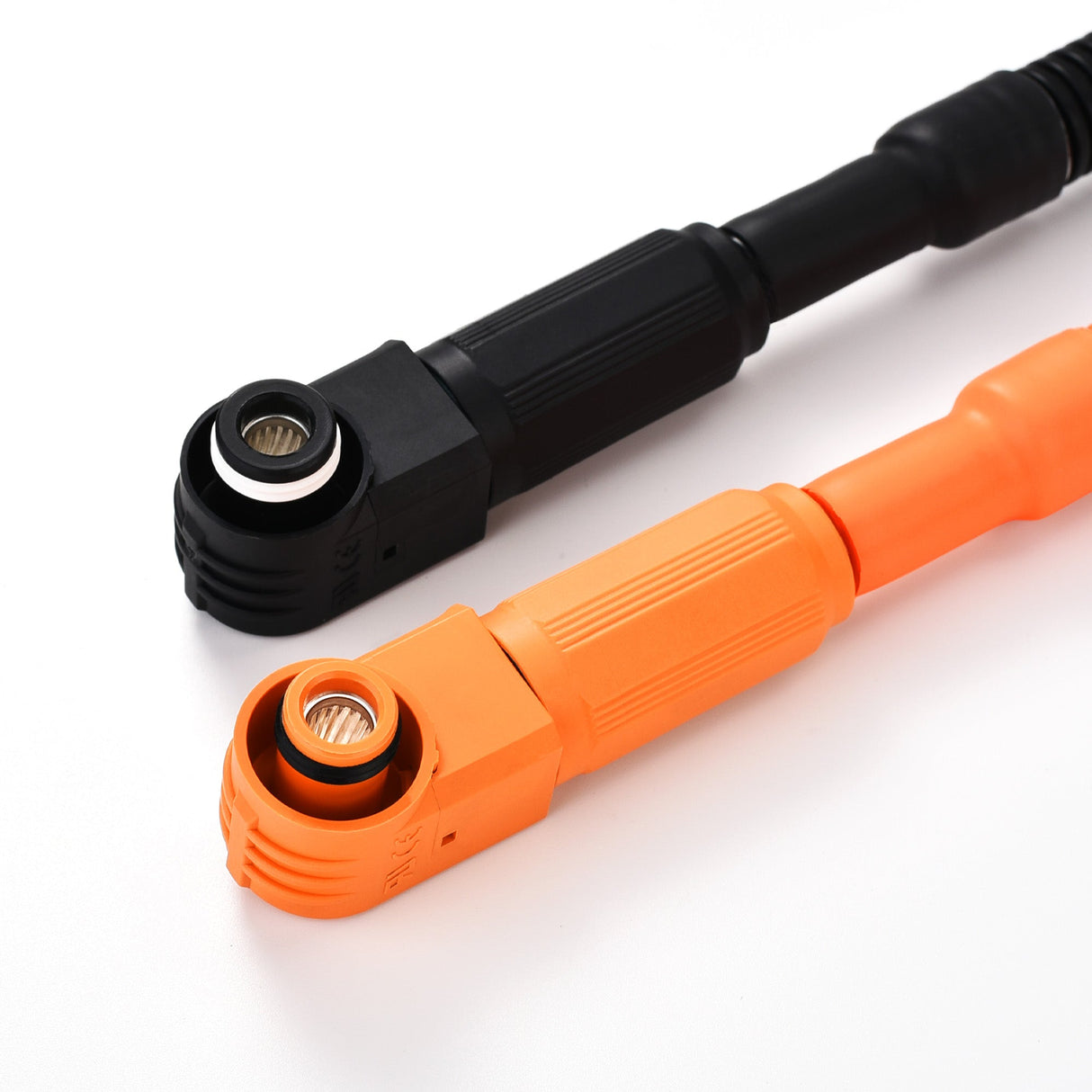 4 AWG 3/8” Battery Cables | Pair of Orange & Black Pure Copper Battery Cables for Server Rack Busbar