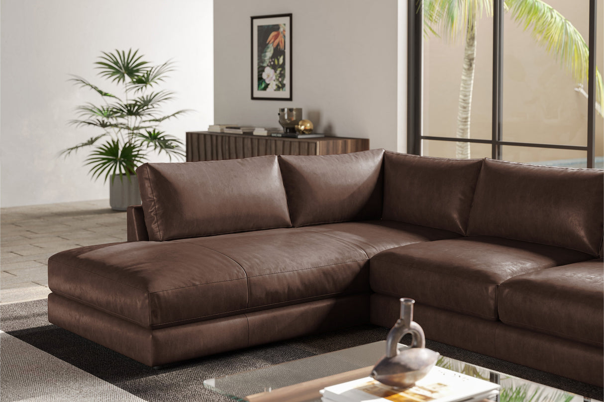 Serena Leather Sectional Sofa