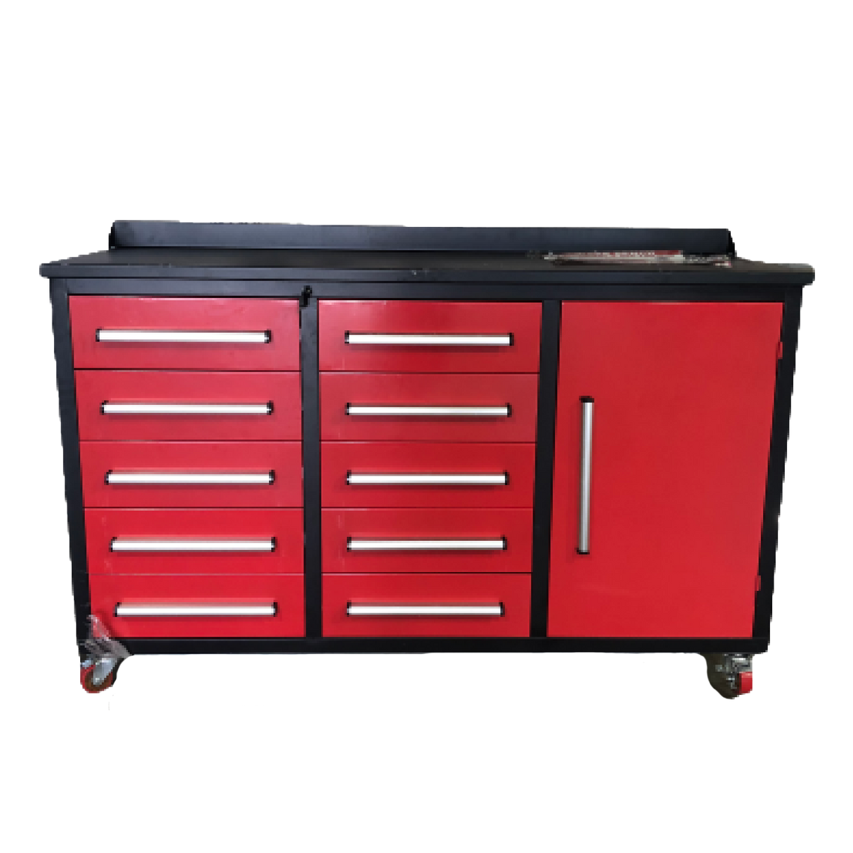 5.5ft Heavy Duty Mobile Workbench with Cabinet & 10 Drawers