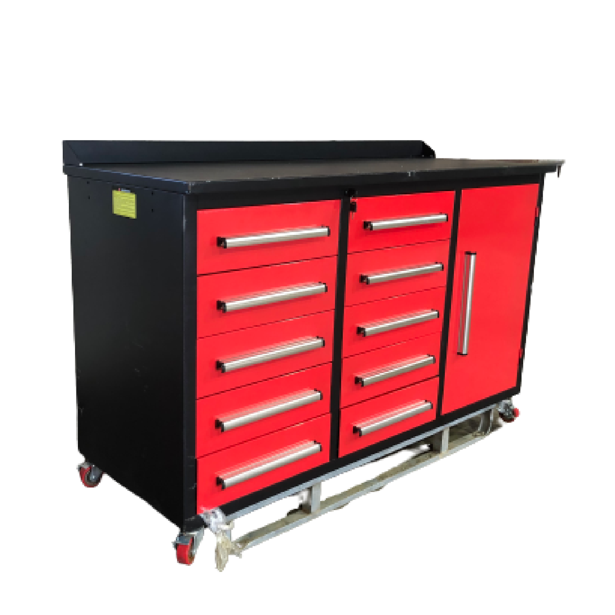 5.5ft Heavy Duty Mobile Workbench with Cabinet & 10 Drawers