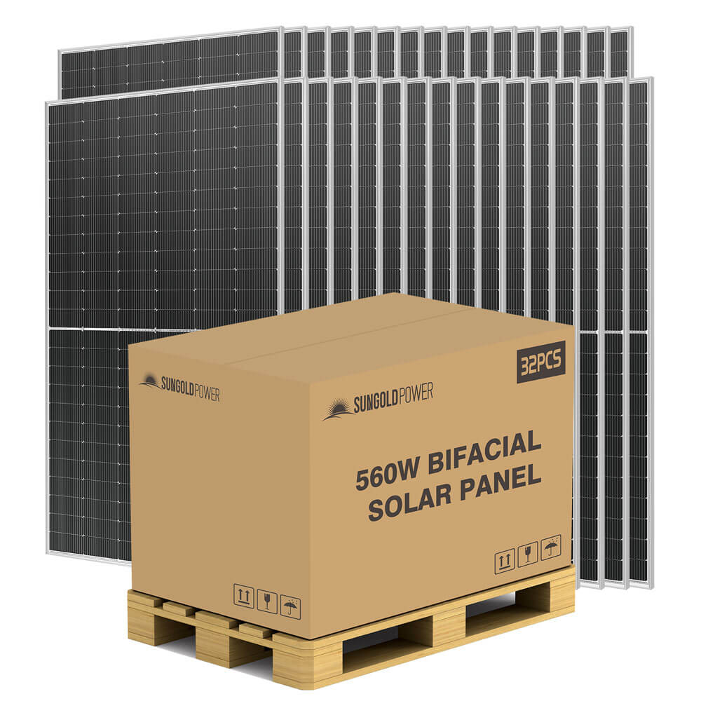 560 WATT Bifacial N-Type SOLAR PANEL FULL PALLET (32 PANELS)