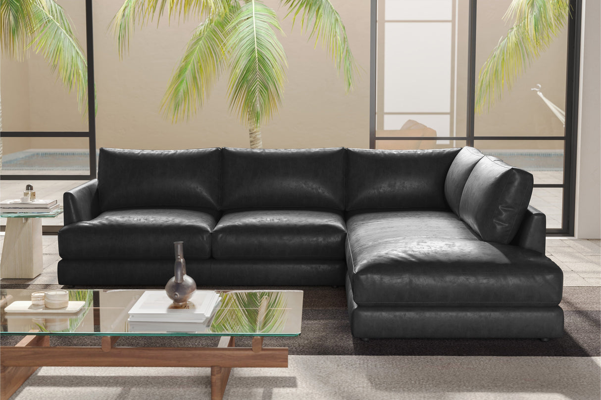 Serena Leather Sectional Sofa
