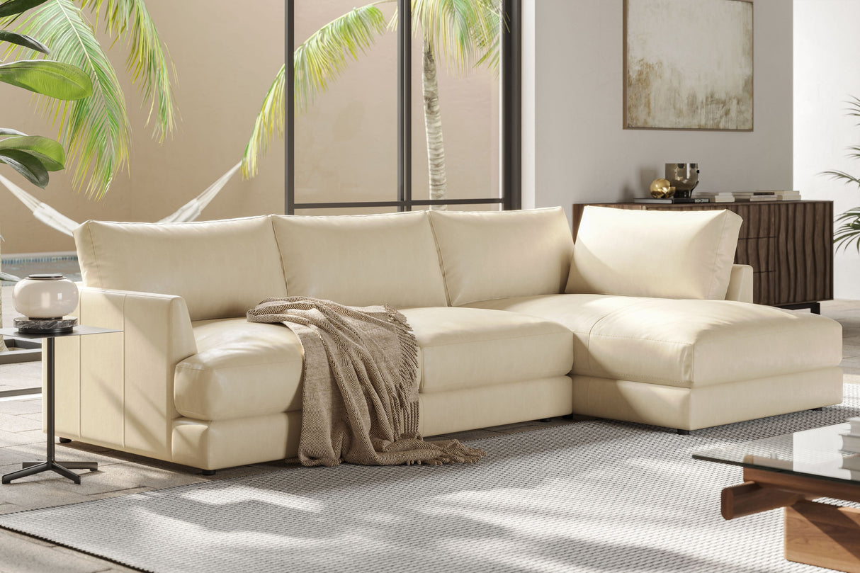 Serena Leather Sectional Sofa