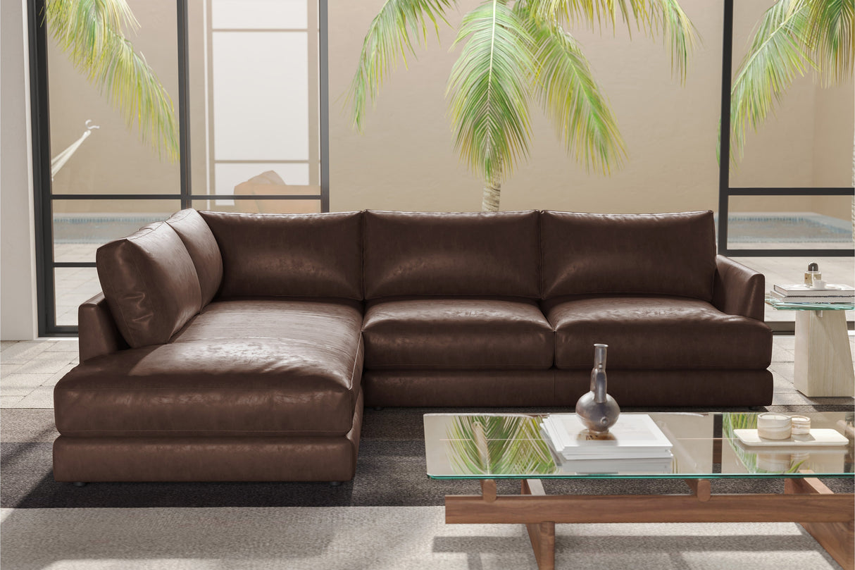 Serena Leather Sectional Sofa