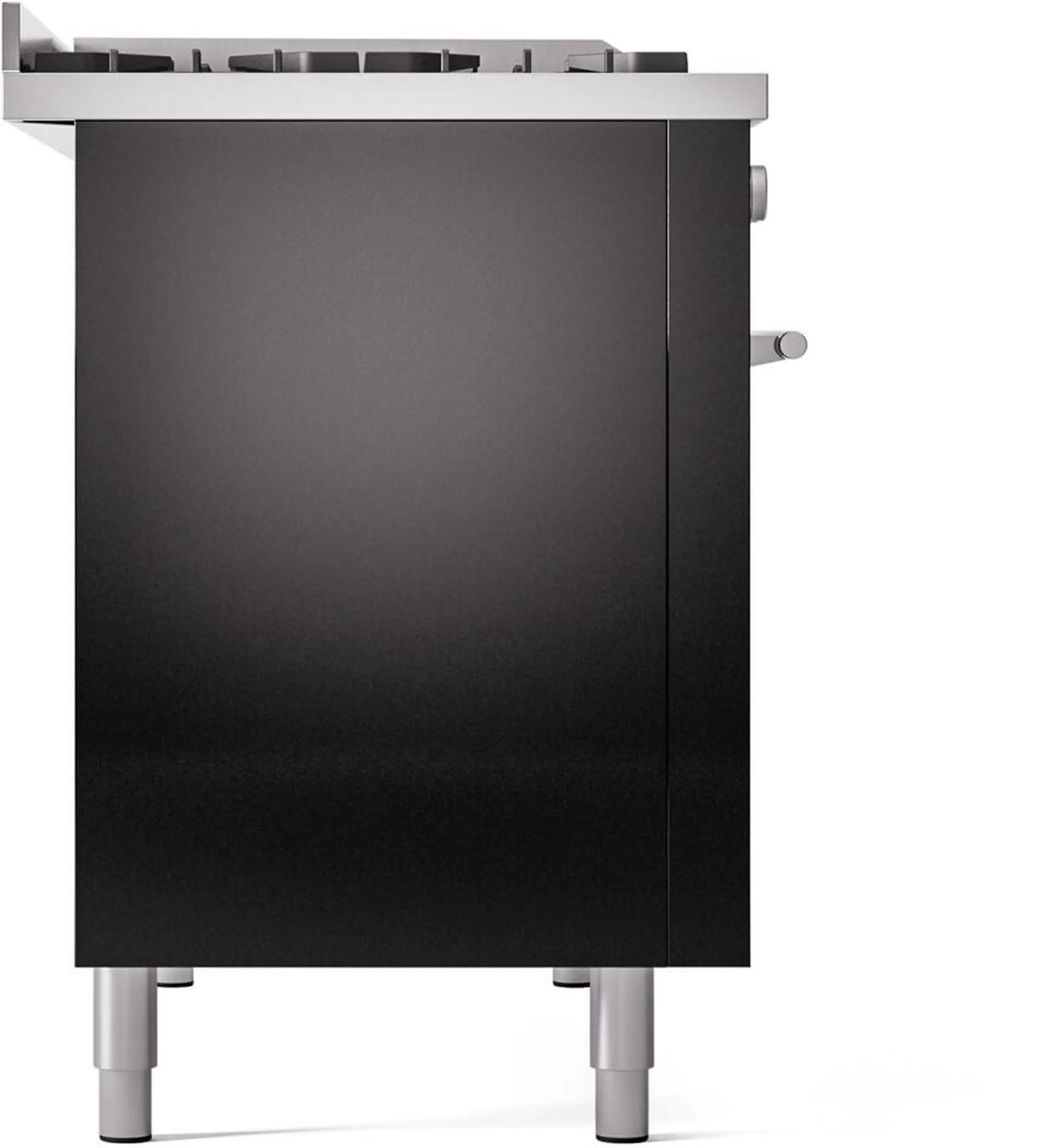 ILVE 48-Inch Professional Plus II Freestanding Propane Gas Dual Fuel Range with 8 Sealed Burner in Glossy Black (UP48FWMPBKLP)