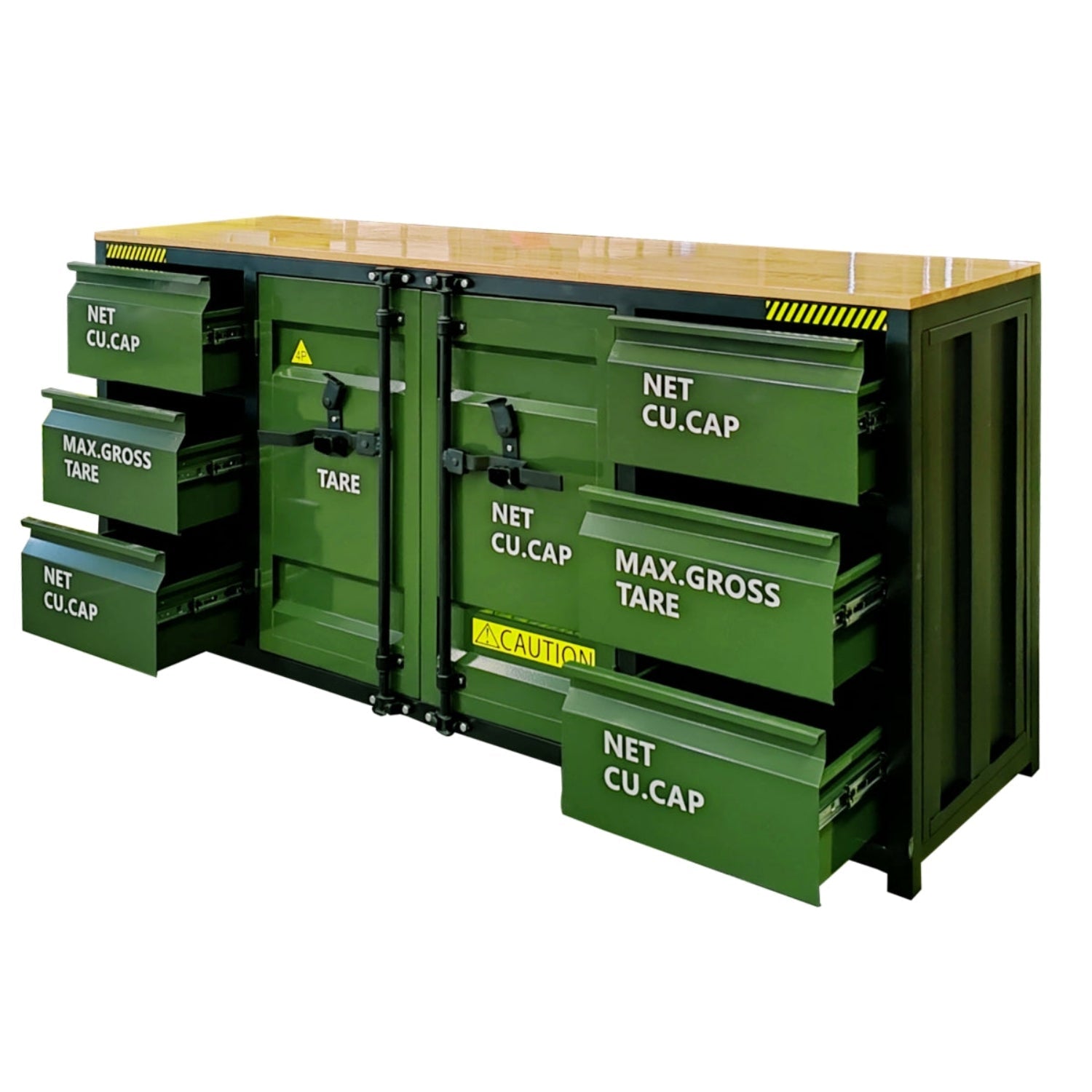 6.5ft Workbench Cabinet with 6 Drawers and 2 Cabinets