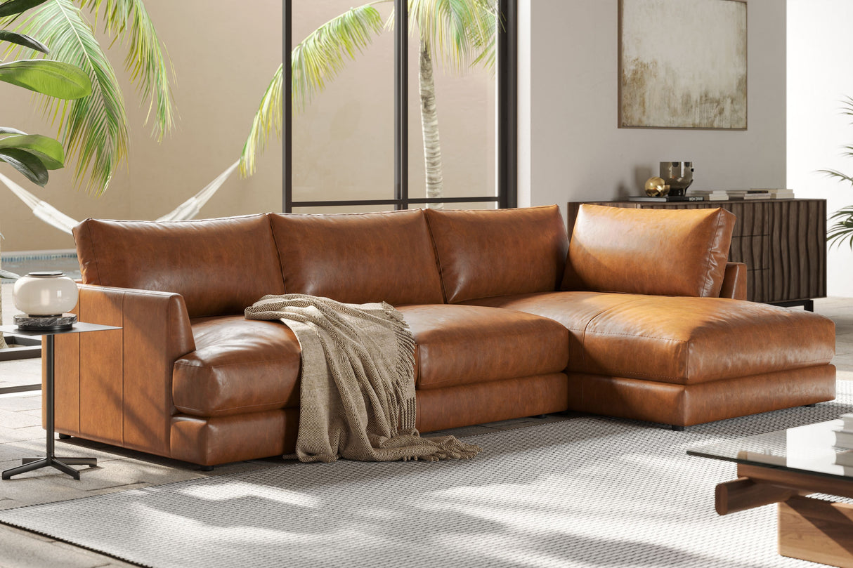 Serena Leather Sectional Sofa