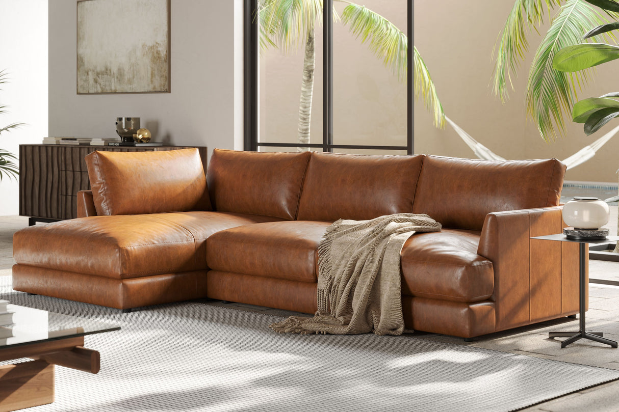 Serena Leather Sectional Sofa
