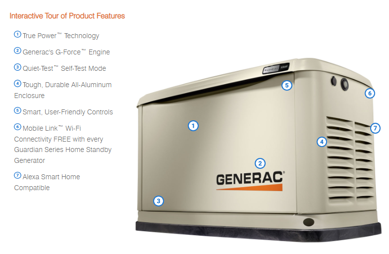 Generac Standby Generator, 10kW | WiFi Enabled