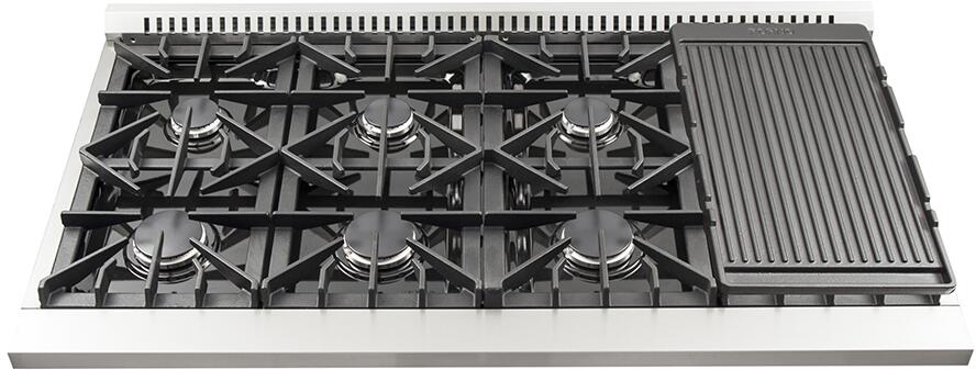 FORNO Package - 48 Inch Gas Range, Wall Mount Range Hood, Refrigerator, Microwave Drawer, Dishwasher, AP-FFSGS6244-48-8