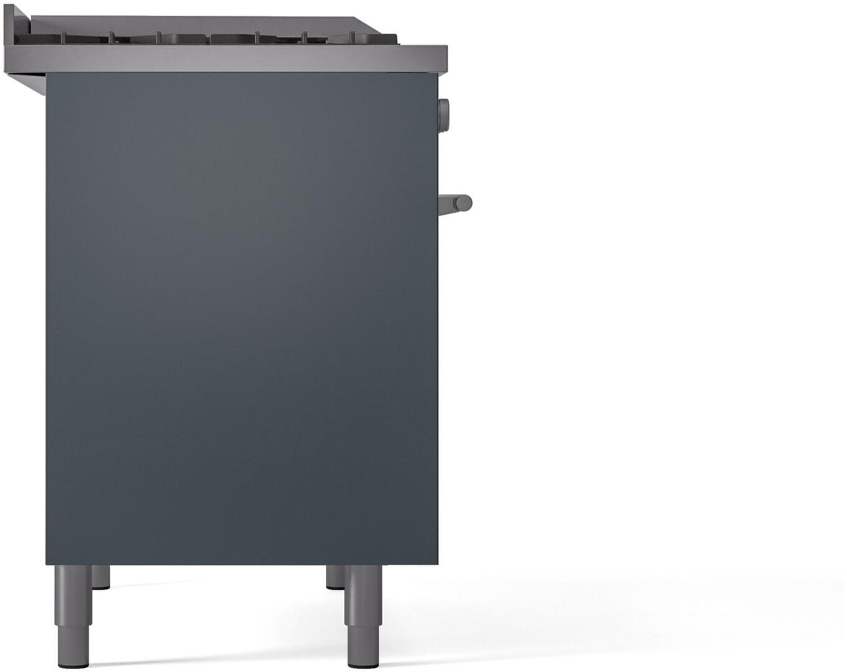 ILVE Professional Plus II 40-Inch Freestanding Natural Gas Dual Fuel Range with 6 Sealed Burner in Blue Grey (UPD40FWMPBG)