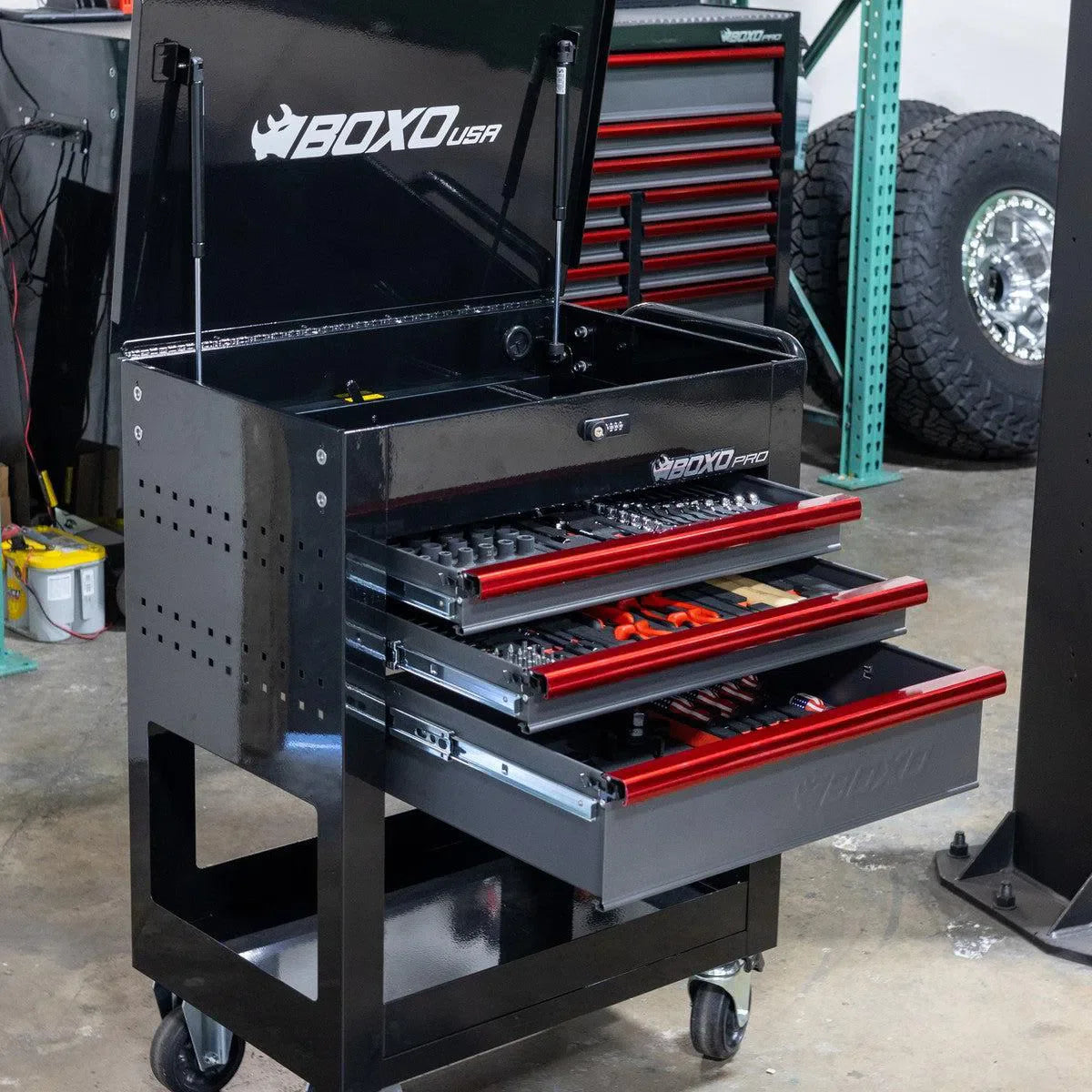 Pro Series | Loaded 28" 3-Drawer Flip Top Service Cart Tool Box