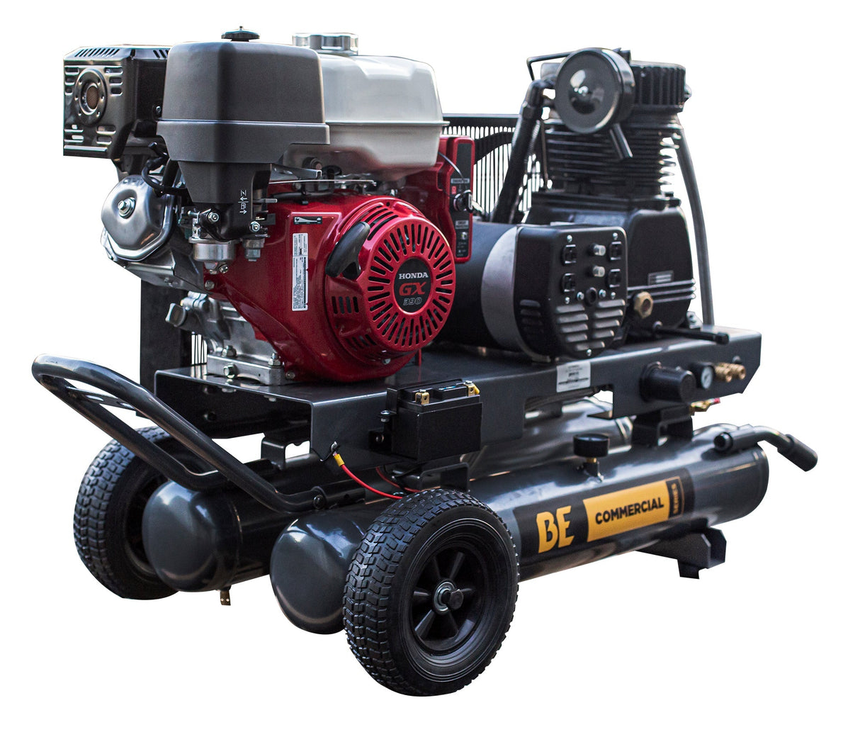 BE Power 16 CFM @ 175 PSI Gas Air Compressor / Generator with Honda GX390 Engine - AC138HEG2