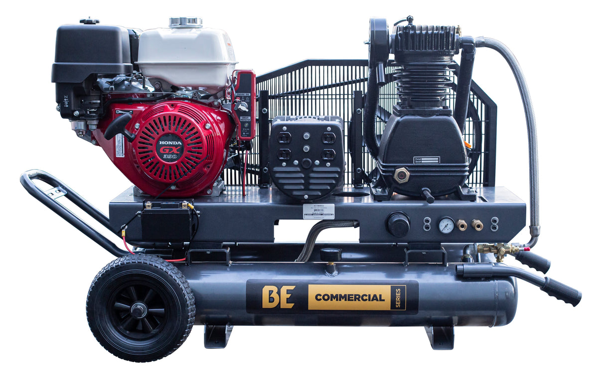 BE Power 16 CFM @ 175 PSI Gas Air Compressor / Generator with Honda GX390 Engine - AC138HEG2