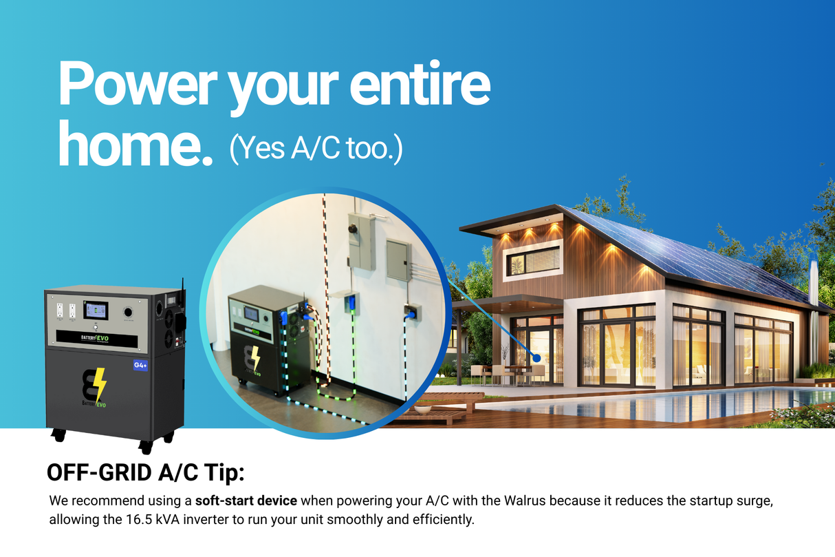 WALRUS G4 PLUS 96 V 46kWh Lithium Battery with 16.5kVA Inverter and 4.4kW Solar Panel Accessories AC 110/220V