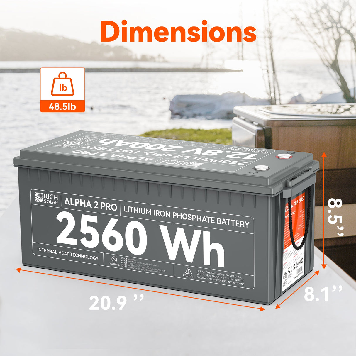 ALPHA 2 PRO | 12V 200Ah LiFePO4 Battery | Premium 12V Lithium Battery for RVs, Cabins, Tiny Homes | 7,000 Lifetime Cycles | 10 Year Warranty | UL1973 Certified