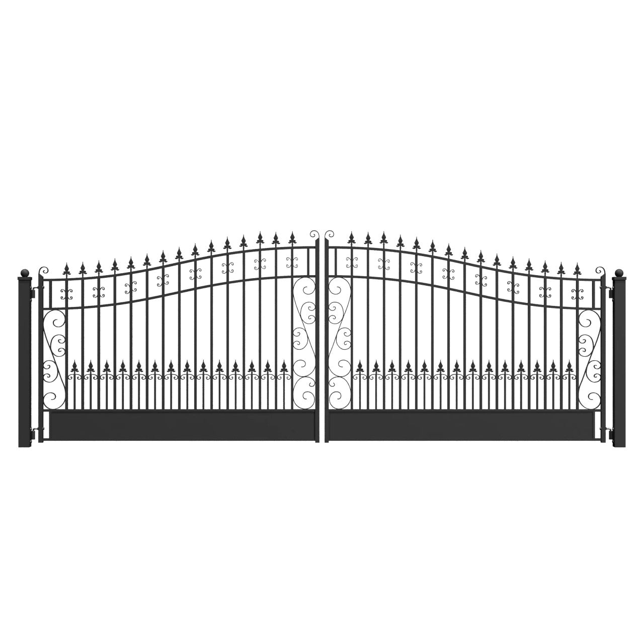 18'x6' Steel Dual Swing Driveway Gate, VENICE Style