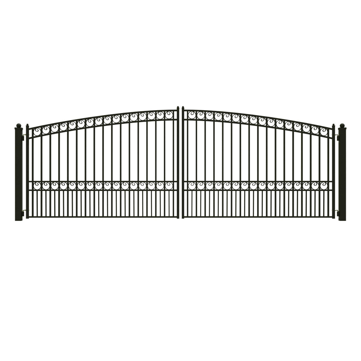 18'x6' Steel Dual Swing Driveway Gate - PARIS Style