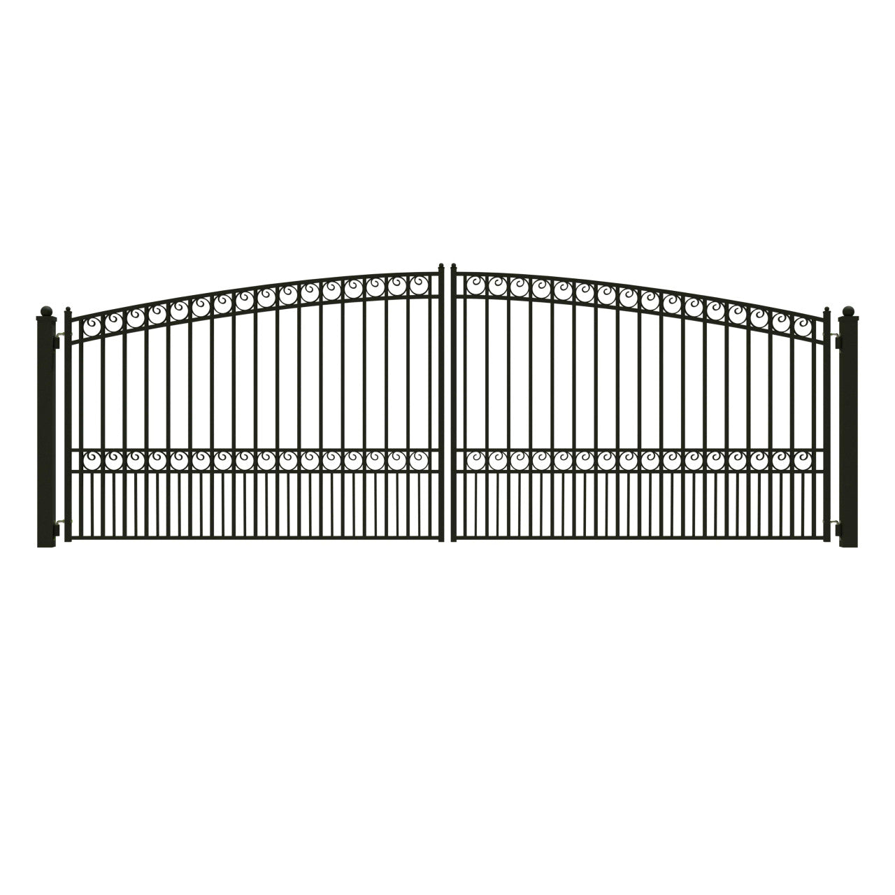 18'x6' Steel Dual Swing Driveway Gate - PARIS Style