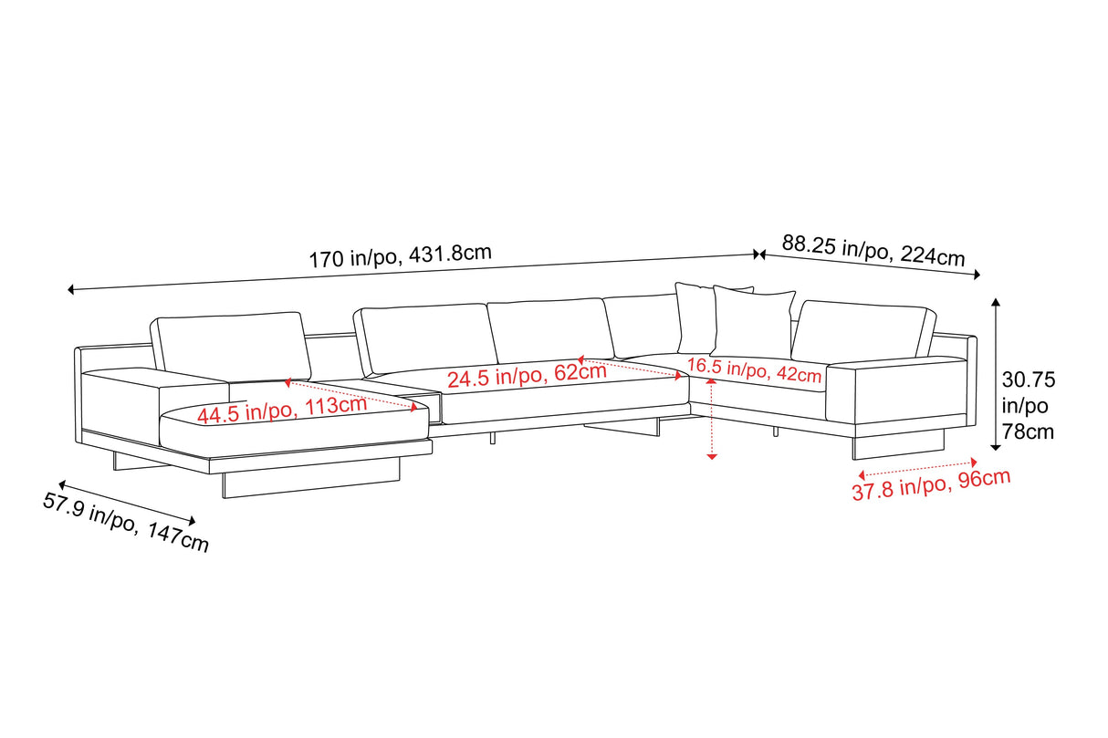 Alessandro Leather Modular Sectional Sofa