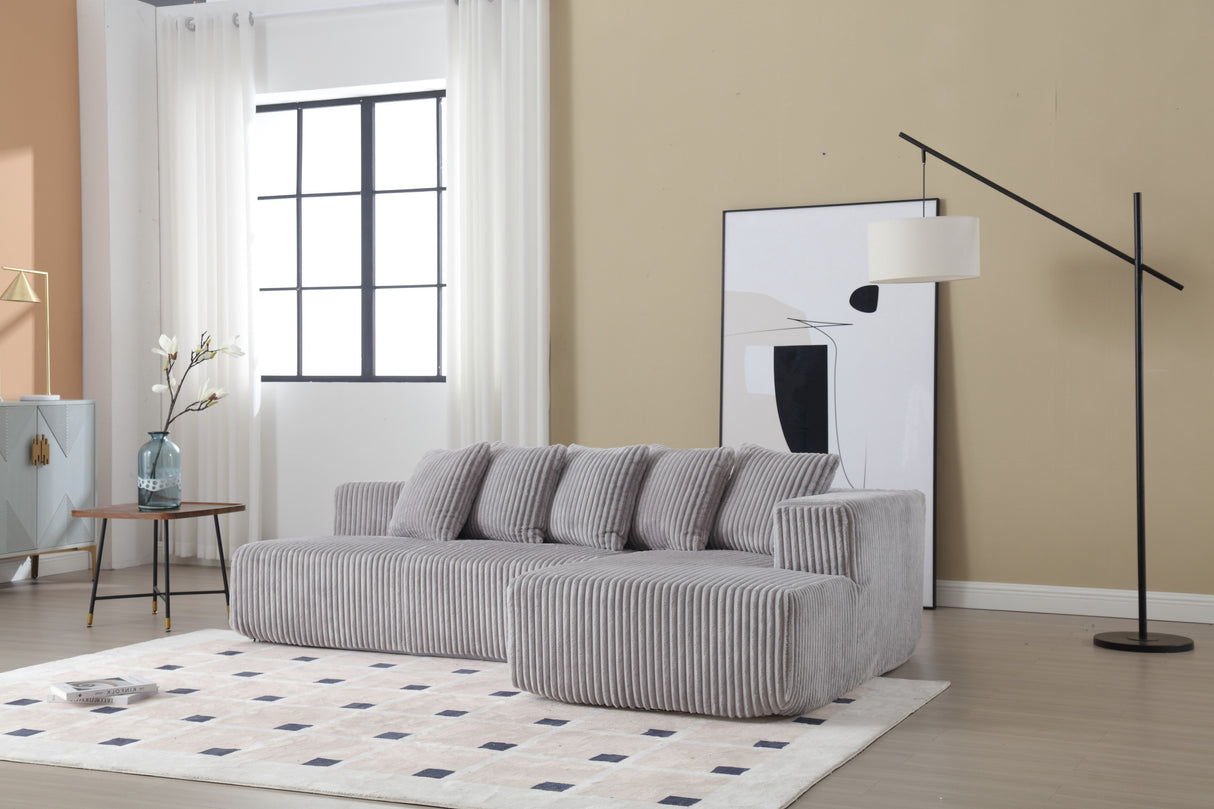 Alexus Corduroy Fabric Sectional Sofa