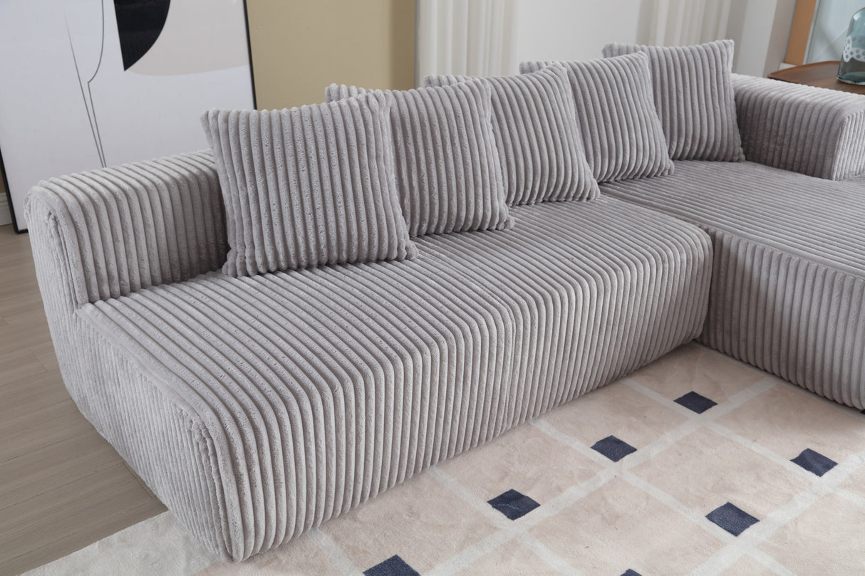Alexus Corduroy Fabric Sectional Sofa