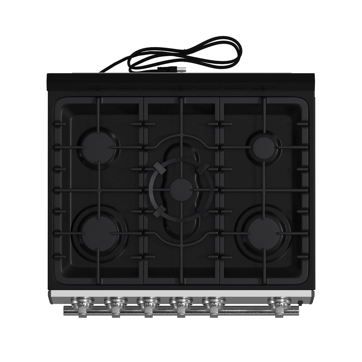 FORNO Espresso Leonardo 30" 5 cu. ft. Gas Range in Stainless Steel with Silver Handles, FFSGS1116-30