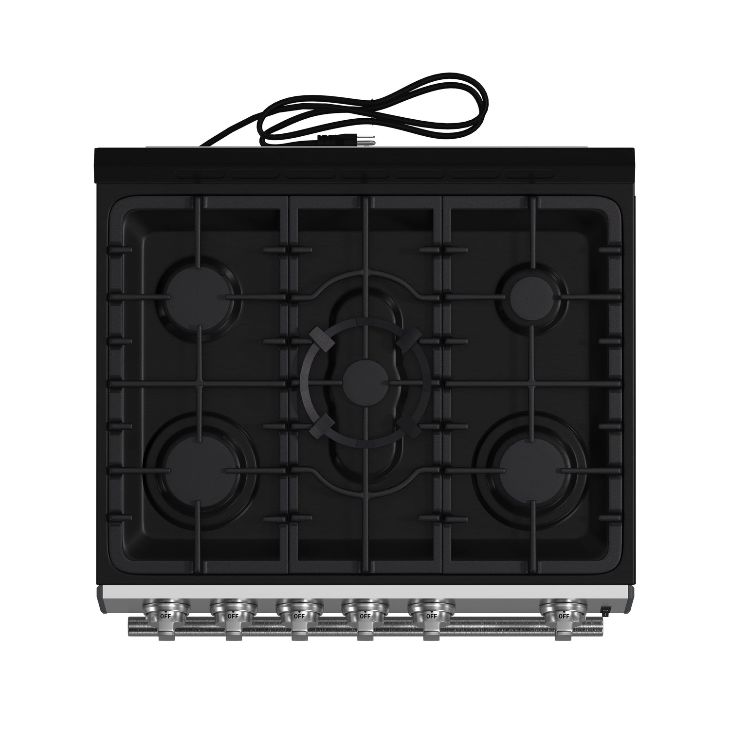 FORNO Espresso Leonardo 30" 5 cu. ft. Gas Range in Stainless Steel with Silver Handles, FFSGS1116-30