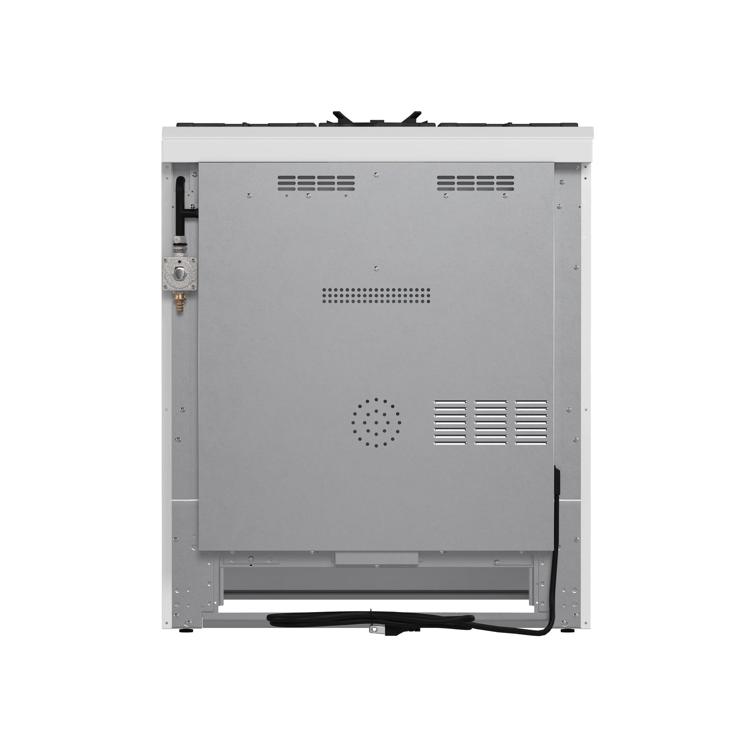 FORNO Espresso Leonardo 30" 5 cu. ft. Gas Range in White with Antique Brass Handles, FFSGS1116-30WHT